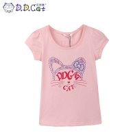 叮当猫童装 女童2016时尚夏装圆领针织衫中小童儿童休闲短袖T恤衫 AES...