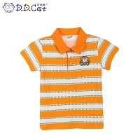 叮当猫童装 男童2016夏装翻领针织衫中小童儿童短袖条纹休闲T恤衫 AES...