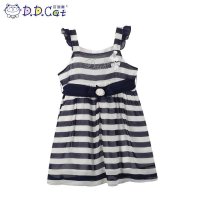 叮当猫童装 女童时尚夏季条纹吊带裙中大童儿童公主吊带连身裙子 AES4102