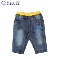 叮当猫童装 男童时尚夏装水洗牛仔中裤中大童儿童休闲五分牛仔裤 AES5512