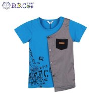 叮当猫童装 男童2016时尚夏装纯棉短袖针织衫中大童儿童休闲T恤衫