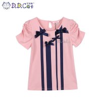 叮当猫童装 女童2016夏装中大童儿童圆领纯棉休闲短袖女孩时尚T恤