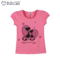 叮当猫童装 女童新时尚夏装圆领短袖针织衫中童大童女孩休闲T恤衫 WES1155