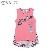 叮当猫童装 女童新款时尚夏装针织背心中大童儿童休闲圆领背心衫 AES3112