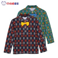 叮当猫童装 男童2015时尚秋装长袖反领针织衫中小童儿童休闲T恤衫