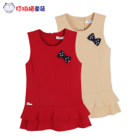 叮当猫童装 女童2015时尚秋季圆领背心连衣裙中小童儿童公主裙子