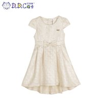 叮当猫童装 女童时尚秋冬圆领背心连衣裙中大童儿童贝壳袖连身裙
