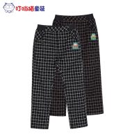 叮当猫童装 男童新潮流秋装松紧腰格仔单裤中小童儿童休闲长裤