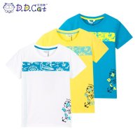 叮当猫童装 男童2016新款夏季圆领针织T恤衫中大童儿童百搭短袖衫