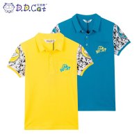 叮当猫童装 男童2016夏季新品反领针织衫中大童儿童时尚短袖T恤衫 AFS1401