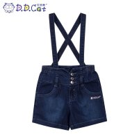叮当猫童装 女童新夏装松紧腰短裤中大童儿童时尚背带牛仔短裤子 AFS5301