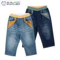 叮当猫童装 男童韩版夏装水洗牛仔裤中大童儿童时尚牛仔七分裤子 AFS5433
