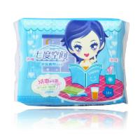 正品七度空间卫生巾绢爽（网面）超薄夜用卫生巾275mm 一包