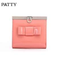 芭迪2014新款 时尚漆皮女士钱包 亮色短款钱包 卡包零钱包