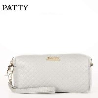 芭迪新品女包 2014时尚菱格女包 休闲简约牛皮手拿包 零钱包 小包