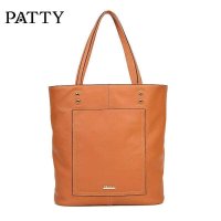 芭迪时尚新品 2014新款牛皮女包 纯色拼接单肩手提 潮流手提女包