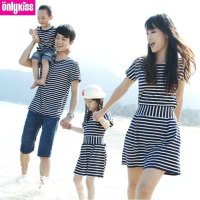 ONLYKISS亲子装夏装全家装一家三口夏装大码母女子装韩版家庭装