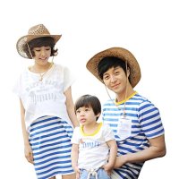 ONLYKISS 新款夏装亲子装一家三口夏母女母子家庭装女裙童装运动套装