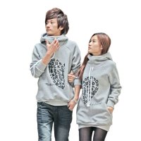 QQtom 秋冬情侣装时尚卫衣新款圆领连帽带帽加厚韩版外套头长款