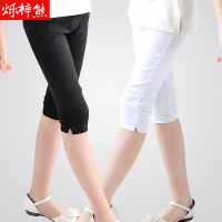 女童七分裤夏薄款儿童打底裤纯棉中大童中裤7分铅笔裤小童小脚裤