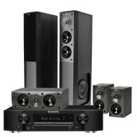JAMO/尊宝 S626 HIFI音箱+马兰士NR1508无线WIFI蓝牙5.1家庭影院音响解码器超薄型AV功放套装黑色