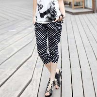 孕妇装夏 2014新款韩版波点裤七分哈伦孕妇裤 孕妇托腹裤