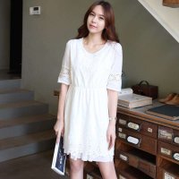 孕妇装夏 2014新款时尚韩版 镂空钩花孕妇裙 孕妇连衣裙