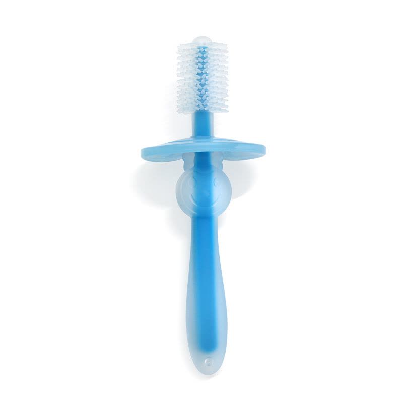 开优米 kiuimi 婴儿硅胶牙刷儿童宝宝专用柔护乳牙刷360蓝色图片