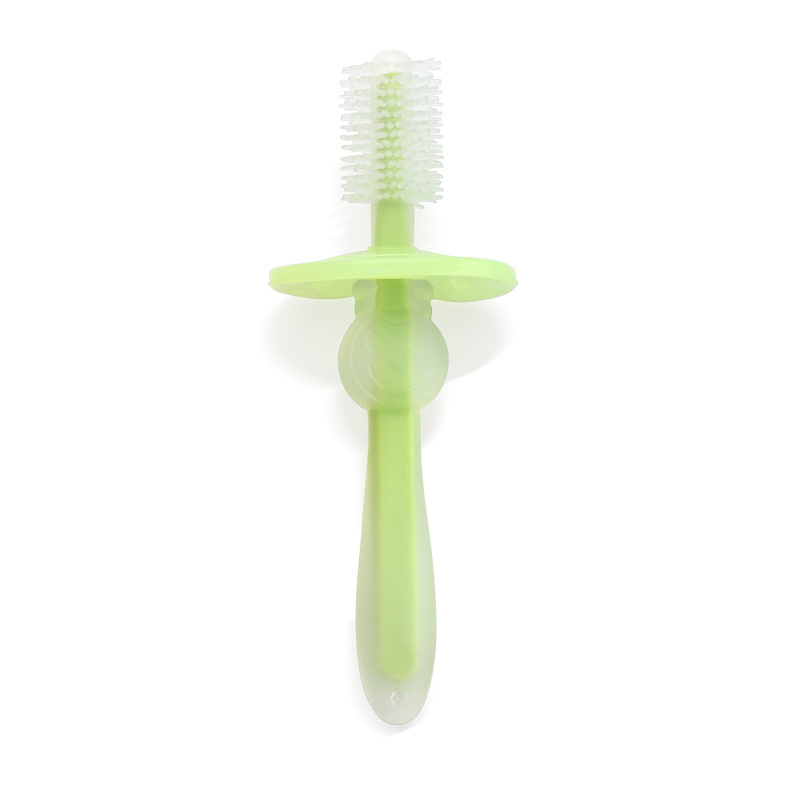 开优米 kiuimi 婴儿硅胶牙刷儿童宝宝专用柔护乳牙刷360绿色