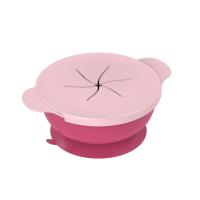 开优米 儿童宝宝辅食碗餐盘盒吃饭吸管碗防摔防烫神器三合一婴儿餐具套装 紫色