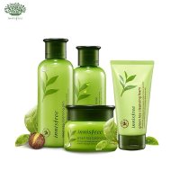 Innisfree/悦诗风吟 绿茶保湿平衡乳+柔肤水+霜+洁面 套装 200ml+160ml+150ml+50ml 新