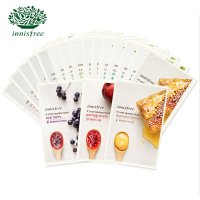 Innisfree/悦诗风吟 真萃鲜润面膜贴套装18片 补水保湿亮白 （蓝莓*6 石榴*6 蜂蜜*6）