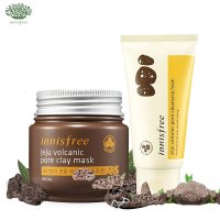 innisfree/悦诗风吟济州岛火山岩泥紧实面膜+火山岩泥洁面（ 100ml+150ml) 毛孔清洁去黑头紧实补水面