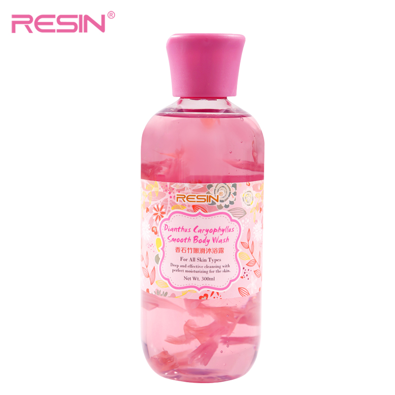 RESIN 语欣香石竹鲜花嫩肤沐浴露300mL 康乃馨花瓣美体沐浴乳 深层清洁 嫩白保湿 舒缓紧致 各种肤质儿童孕妇适用