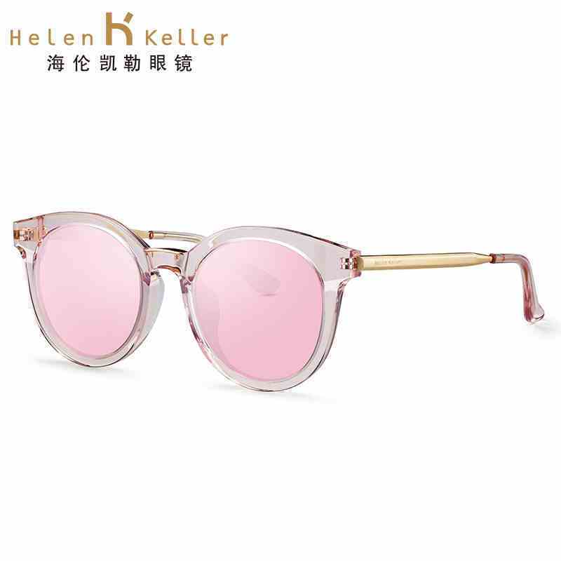 海伦凯勒新款太阳镜女款 猫眼款圆框时尚镀膜 魅惑感性之美墨镜女H8611图片