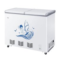 海尔(Haier) FCD-195SE 195升 家用商用冷冻冷藏转换卧式双门冰柜（白色）