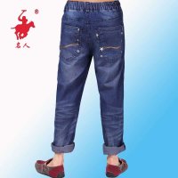名人新品青少年童服中大男童直筒牛仔长裤