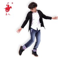 名人服饰童装男童夏秋装新款中大男童波西米亚时尚牛仔长裤