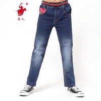 名人中大男童秋品迷彩拼接牛仔裤童装牛仔长裤