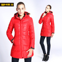 WHS沃海森 2016新款韩版羽绒棉服女 修身中长款棉衣外套7749278
