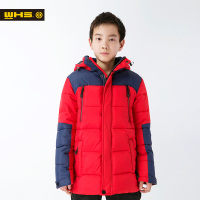 WHS沃海森 新款时尚青少年羽绒棉服 男童中长款拼接冬外套7541702