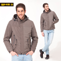WHS沃海森 男士休闲立领棉服外套 可拆卸帽户外男士棉衣6950201