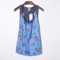 女装新款夏装时尚复古学院风绸缎玫瑰花工字形休闲宽松背心打底衫