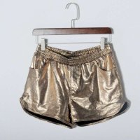 女装新款爵士蛇纹PU皮纯色时尚百搭夜店必备款短裤热裤