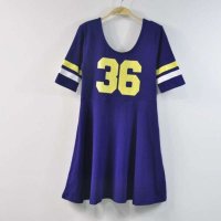 MISSJOJO欧美学院风大U领数字36连衣裙AA短袖连衣裙短裙2014夏装新女装