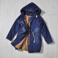 MISSJOJO2014秋冬季新款牛仔外套加厚加绒连帽修身收腰牛仔棉服