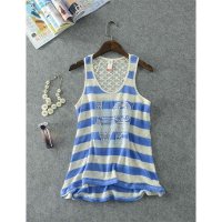 MissJOJO夏季新款欧美风蕾丝贴花针织背心