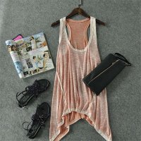 MissJOJO夏季新款欧美风不规则宽松大码背心套头吊带背心女打底衫