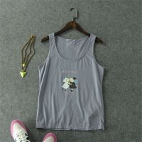 MissJOJO夏新款韩版小绵羊可爱修身U领淑女套头背心上衣打底衫女卡通