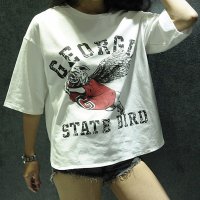 韩国春 大码宽松字母印花短袖t桖女装韩版t恤女半袖上衣夏装